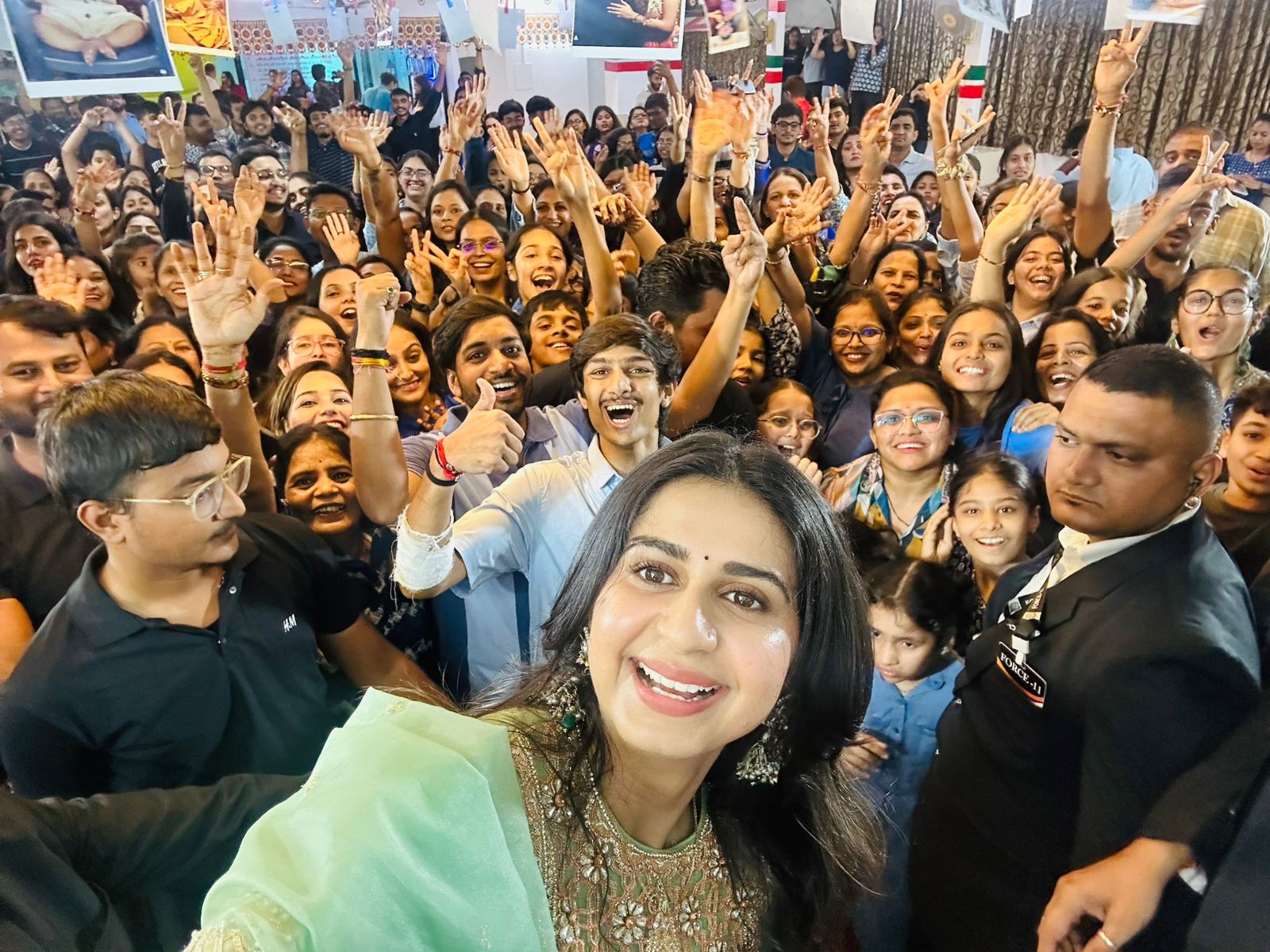 Shree Radhe Garba Group students and families during an indoor community session